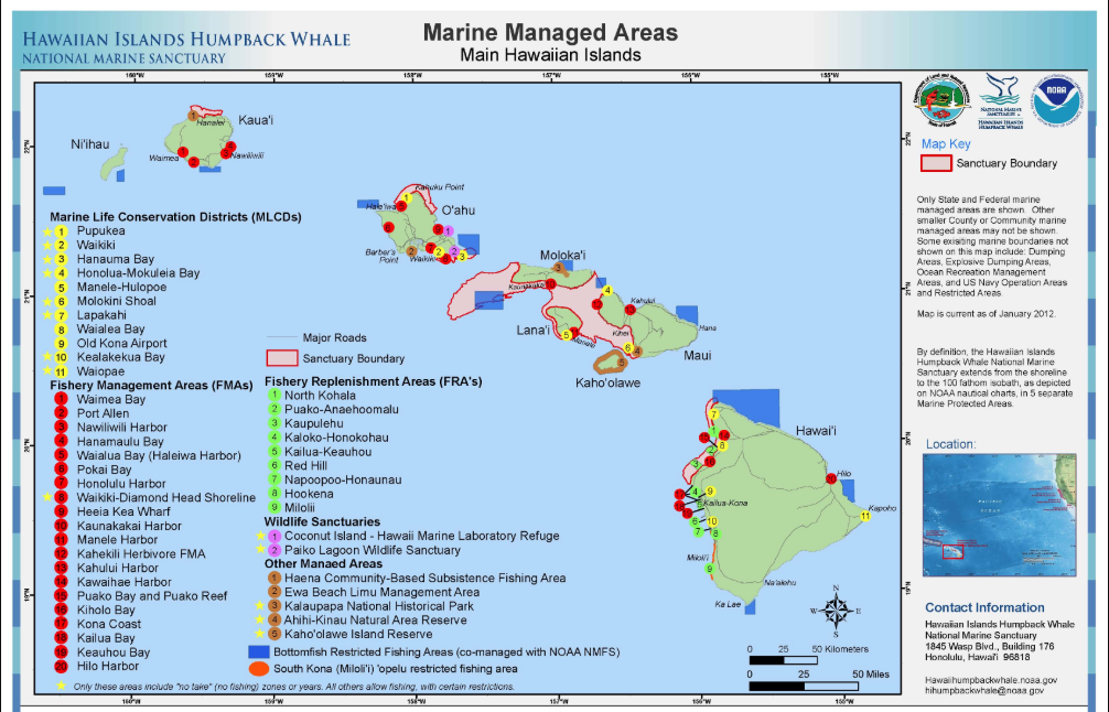 marine managed areas of Hawaii islands